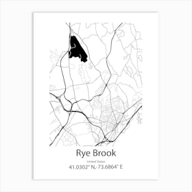 Rye,United Kingdom Minimalist Map Art Print