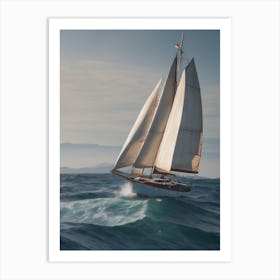 Sailboat Sailing In The Ocean Art Print