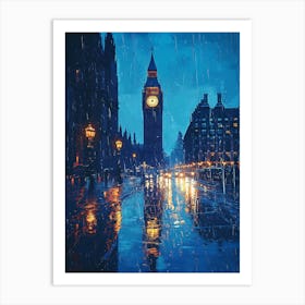 Big Ben In The Rain Art Print