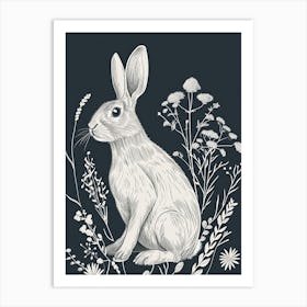 Polish Rabbit Minimalist Illustration 2 Art Print