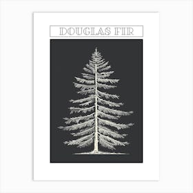 Douglas Fir Tree Minimalistic Drawing 3 Poster Art Print