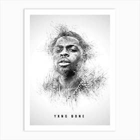 Yxng Bane Rapper Sketch Art Print