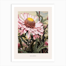 Flower Illustration Gaillardia 3 Poster Art Print