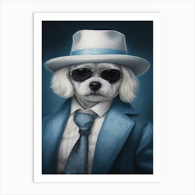 Gangster Dog Maltese Art Print