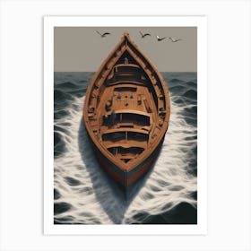 Boat In The Sea Art Print