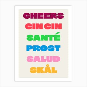 Cheers Sante Kitchen - Colourful Art Print