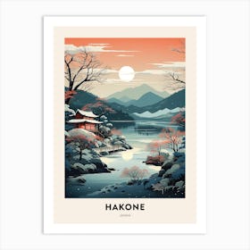 Winter Night  Travel Poster Hakone Japan 4 Art Print