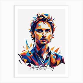 Muse Matt Bellamy 02 Portrait Music Icon Style WPAP Pop Art Art Print