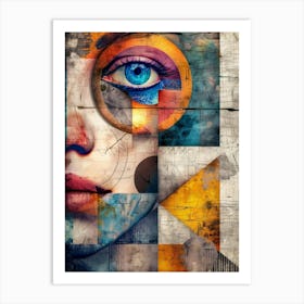 Abstract Of A Woman'S Face 31 Art Print