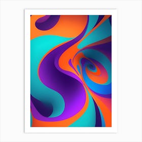 Abstract Colorful Waves Vertical Composition 27 Art Print