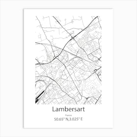 Lambersart,France Minimalist Map Art Print