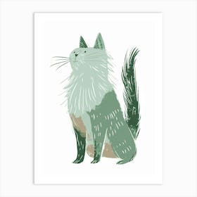 Siberian Cat Clipart Illustration 1 Art Print