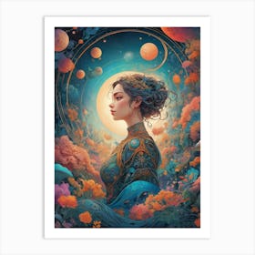 Woman In A Dream 1 Art Print