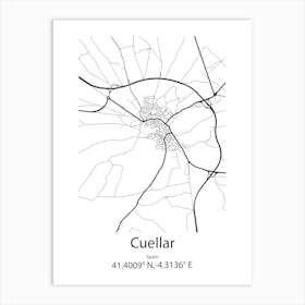 Cuellar,Spain Minimalist Map Art Print