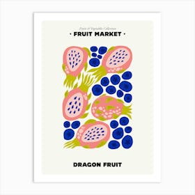 The Fruit Market Dragon Fruit Illustration Maximalist Art Print