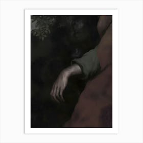 Dark Gothic Jesus In The Woods Art Print