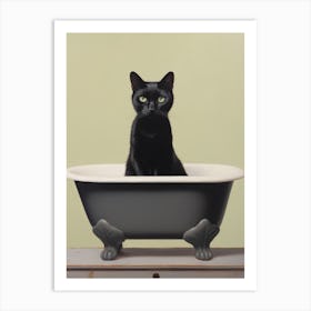 Cat In Bathtub 2 Art Print