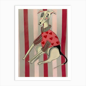 Valentine Greyhound Art Print