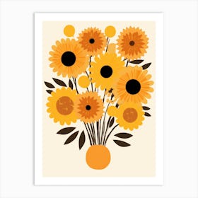 Sunflowers In A Vase 4 Art Print