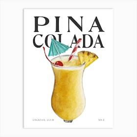 Watercolour Pina Colada Art Print