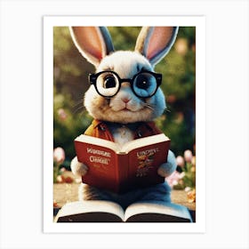 Rabbit Reading A Book 2 Art Print