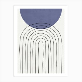 Shapes and Lines - Blue 01 Art Print