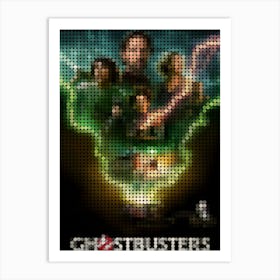 Ghostbusters Afterlife Movie Poster In A Pixel Dots Art Style Art Print