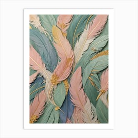 Pastel Feather Pattern 1 Art Print