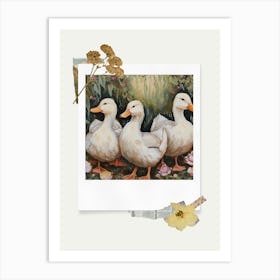 Scrapbook Ducks Fairycore Painting 4 Art Print