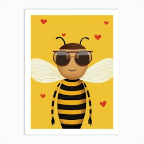 Little Honey Bee 3 Wearing Sunglasses Art Print