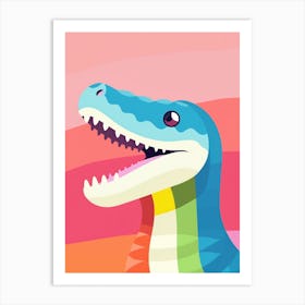 Colourful Dinosaur Mosasaurus 2 Art Print