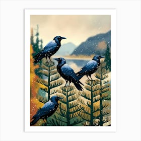 Crows In Winter Art Print