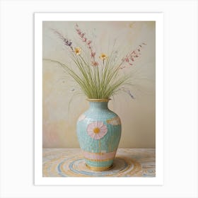 Mosaic Pastel Vase Art Print