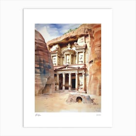 Petra, Jordan 1 Watercolour Travel Poster Art Print
