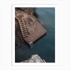 Steps to the sea, ready for a swim Art Print