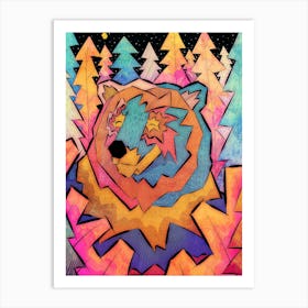 The Vibrant Woodland Bear Art Print