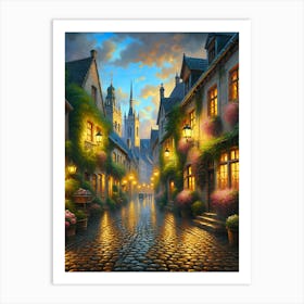 Romantic Street 2 AI Art Print