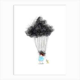 Little Girl With A Cloud Art Print