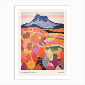 Mount Monadnock United States Colourful Mountain Illustration Poster Art Print