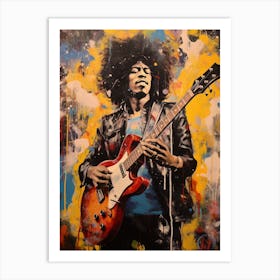 Jimi Hendrix Abstract Portrait 7 Art Print
