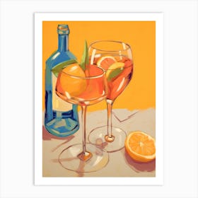 Two Glasses Of Aperol Art Print