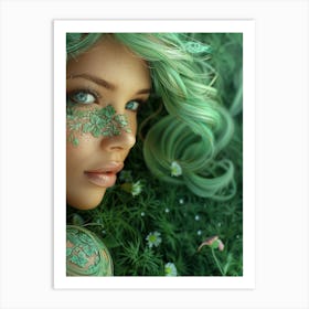 Green Haired Girl 1 Art Print