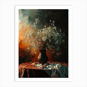 Baroque Floral Still Life Gypsophila 3 Art Print