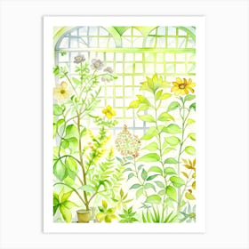 Watercolor Of A Garden Art Print