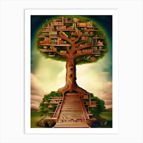 Book Tree Art Print