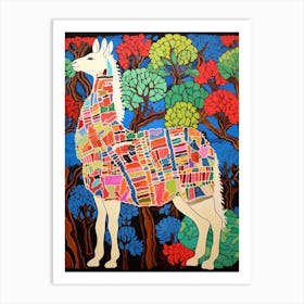 Maximalist Animal Painting Llama 2 Art Print