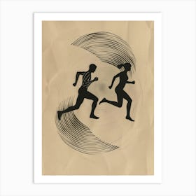 Running Man And Woman 1 Art Print