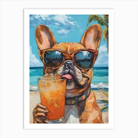 Whimsical Frenchies At The Bar 33 Art Print