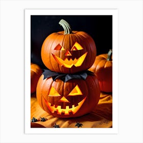 Halloween Pumpkins Art Print