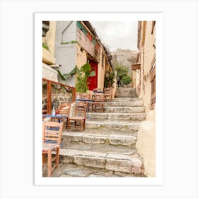 Greek Tavern In The Plaka Of Athens Art Print